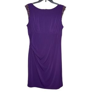 Vince Camuto Women's Bodycon Dress‎ Studded Sleeve Back Zip Purple Size 12